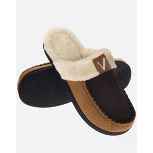 Memory Foam Slippers Men M 9-10 Moccasin Bedroom Plush Fleece Slipon House Shoes